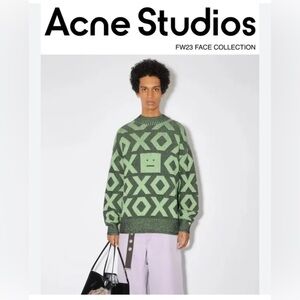 Acne Studios green Face collection sweater